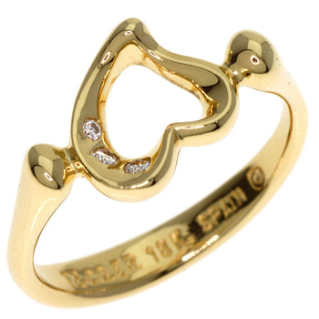 TIFFANY&Co. Ring Open Heart 3P Diamond K18 Yellow