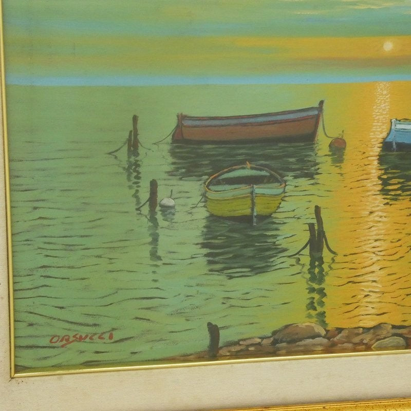 Massimo Orsucci Original Oil Canvas Signed Italian Seascape Framed COA