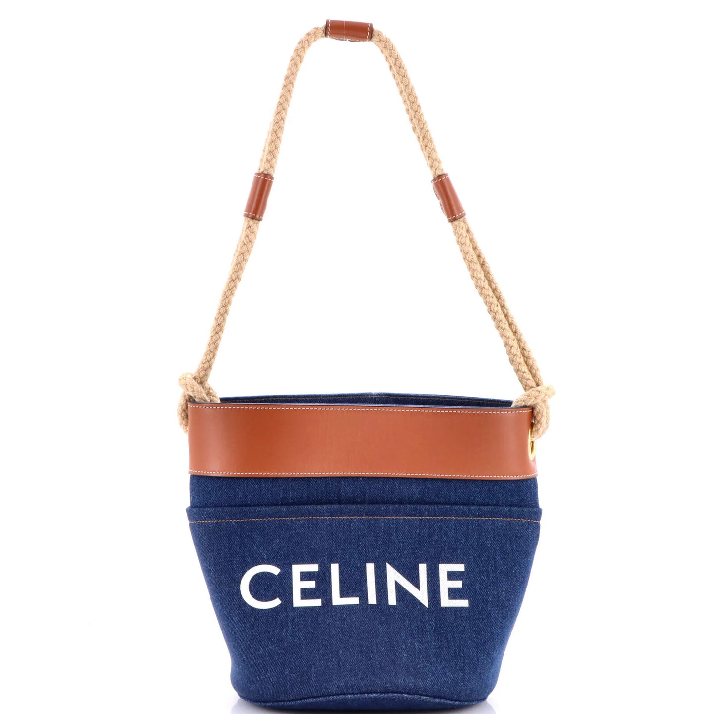 Celine Rope Bucket Bag Denim Small