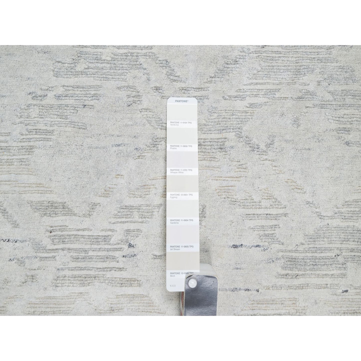 2'6"X15'9" Gray Undyed Natural Wool Hand Knotted Modern Xl Runner Rug