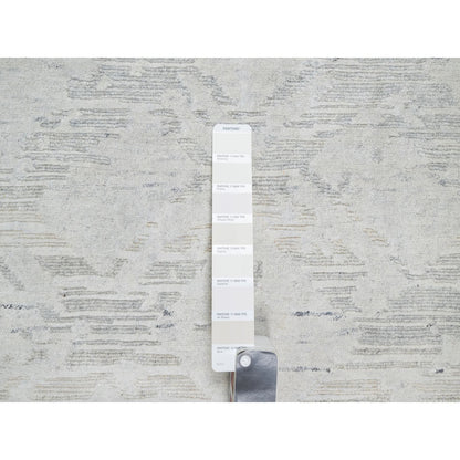 2'6"X15'9" Gray Undyed Natural Wool Hand Knotted Modern Xl Runner Rug