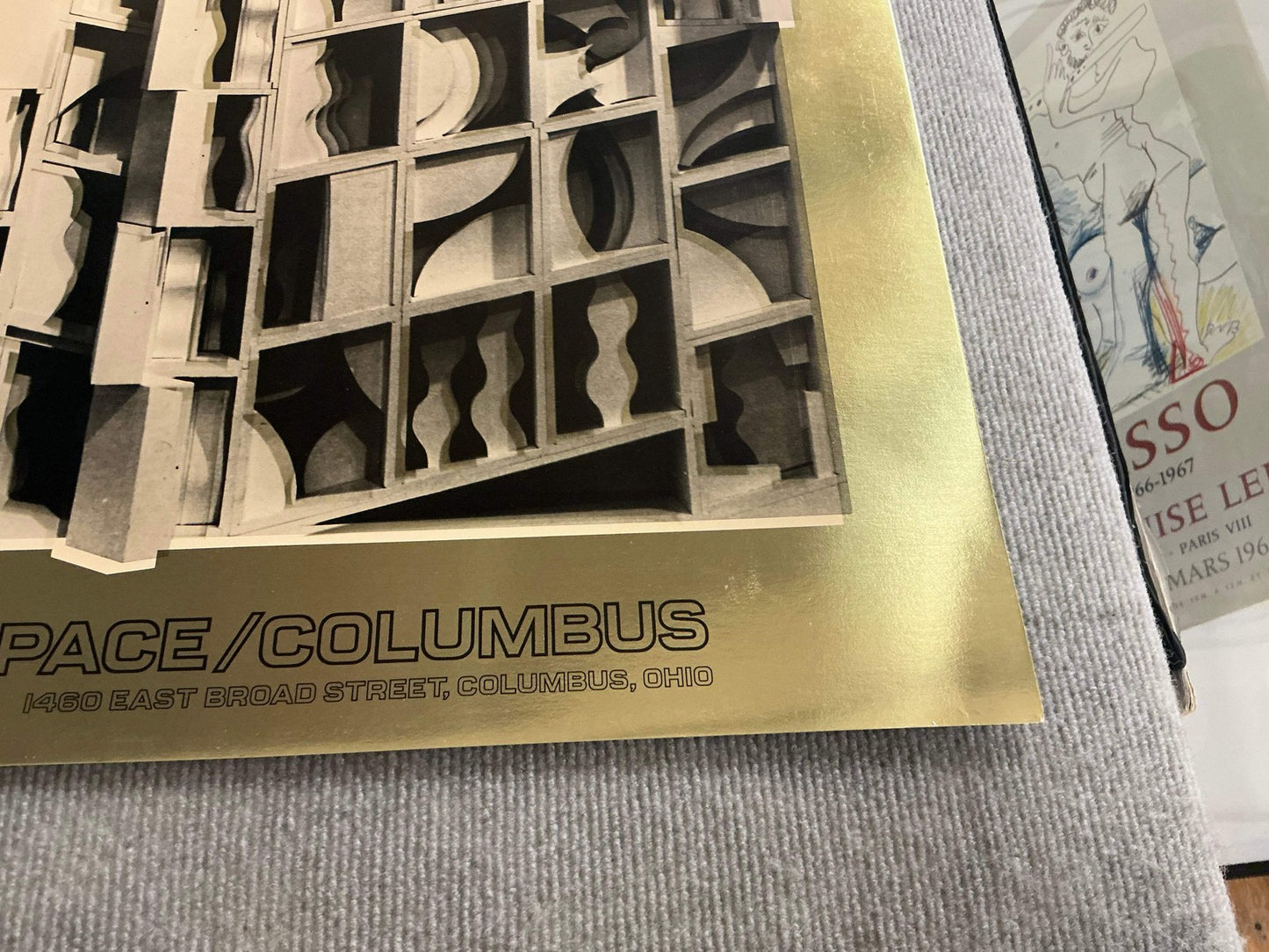 Gold LOUISE NEVELSON Gold Dust and Shadows 24.25" x 26" Foil Print 1977 Abstract