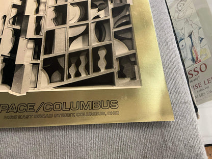 Gold LOUISE NEVELSON Gold Dust and Shadows 24.25" x 26" Foil Print 1977 Abstract