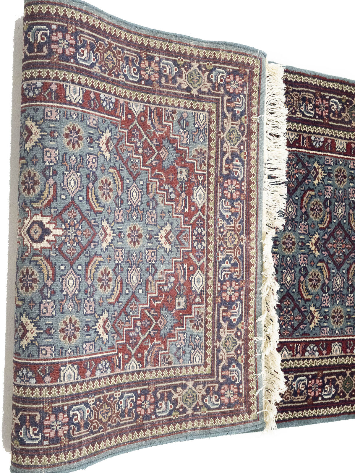 Hand-Knotted Indo-Bidjar Oriental Runner Rug Wool