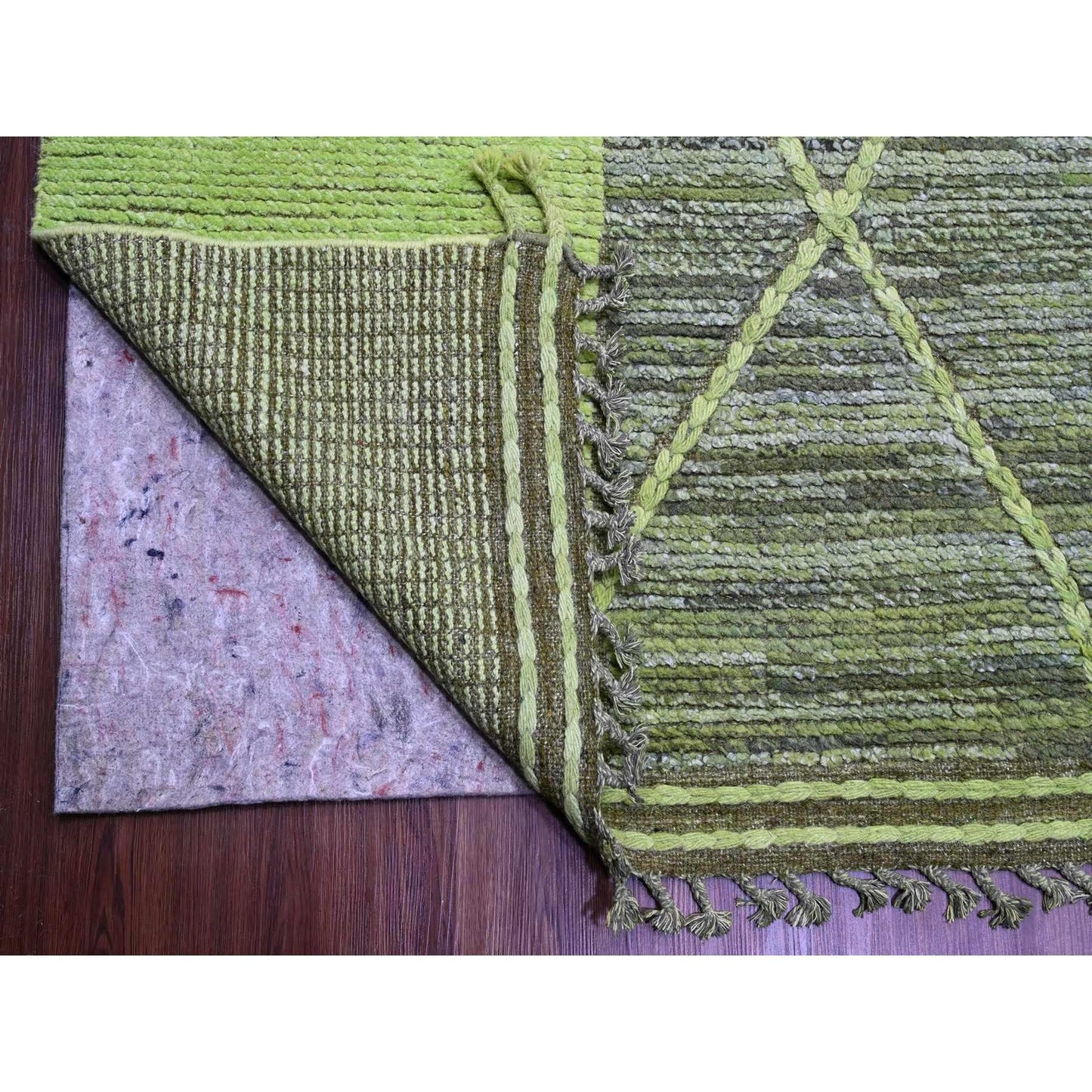 11'7"X14'8" Green Modern Swedish Design And Weave Wool Hand Knotted Rug