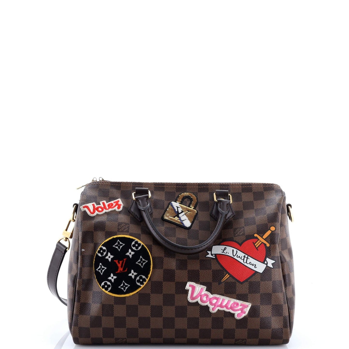 Louis Vuitton Speedy Bandouliere Bag Limited Edition Patches Damier 30