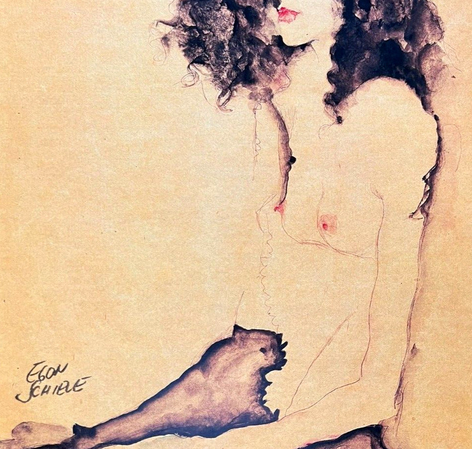 Egon Schiele Lithograph From An Painting Coa Signed In Pen Numbered