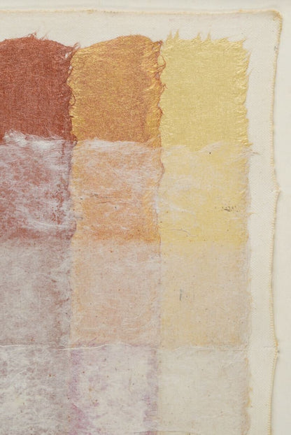 Framed Hisashi Momose Signed Original Painting Mixed media "Square Strips"