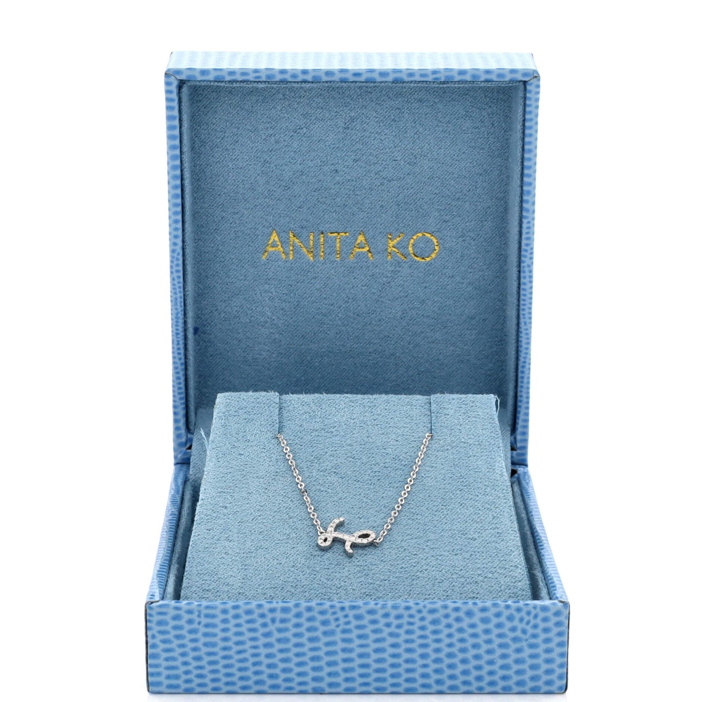 Anita Ko Initial Pendant Necklace 18K White Gold And Diamonds