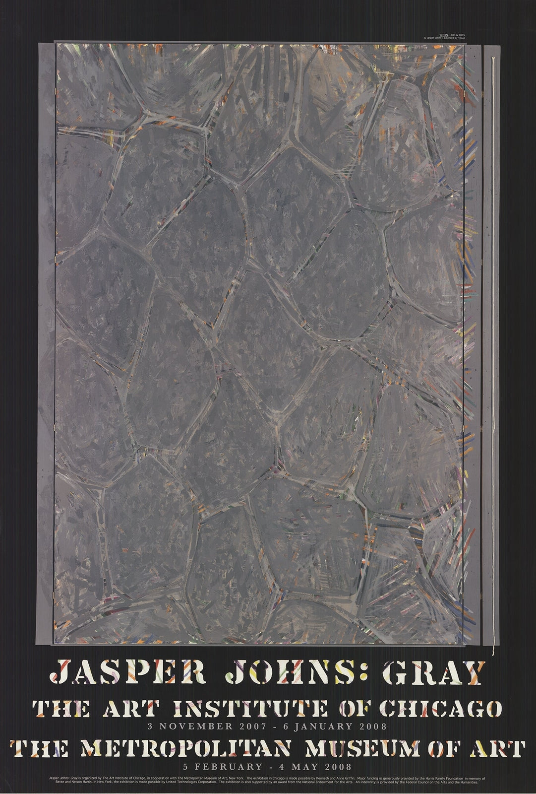 Jasper Johns Within " Poster Pop Art Blue, Gray