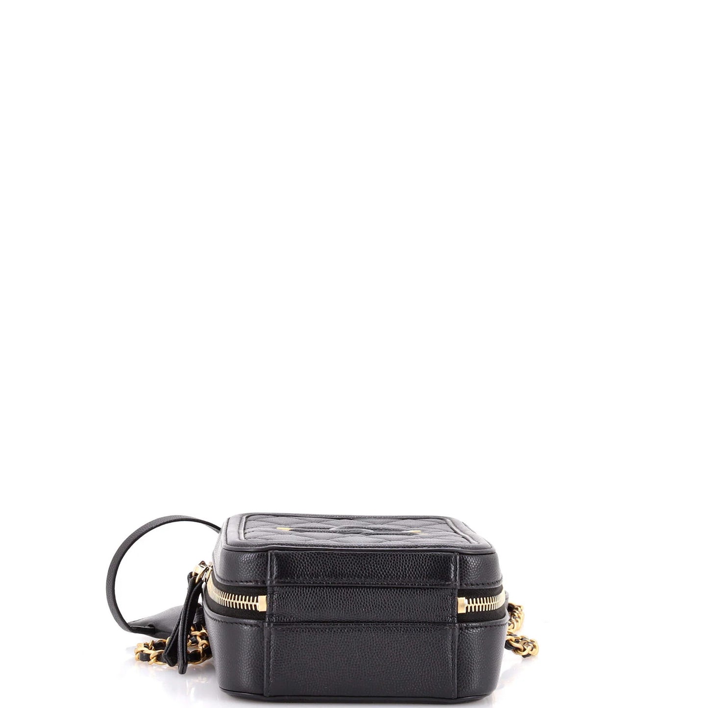 Chanel Filigree Vertical Vanity Case Quilted Caviar