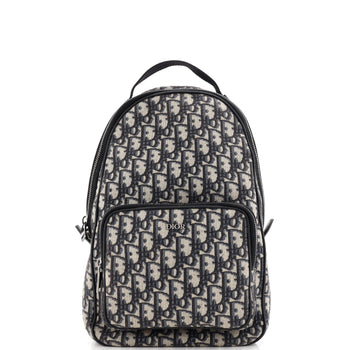 Christian Dior Zip Around Sling Backpack Oblique Canvas