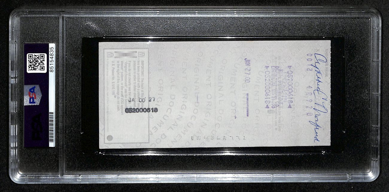 Johnny Unitas Hof Signed/Auto 2000 Bank Check