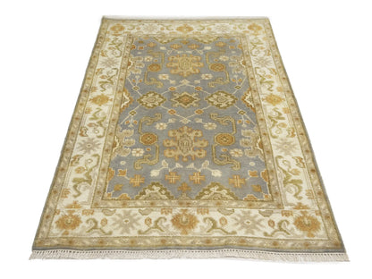 Handmade Classic Oushak Chobi Rug Floral Design