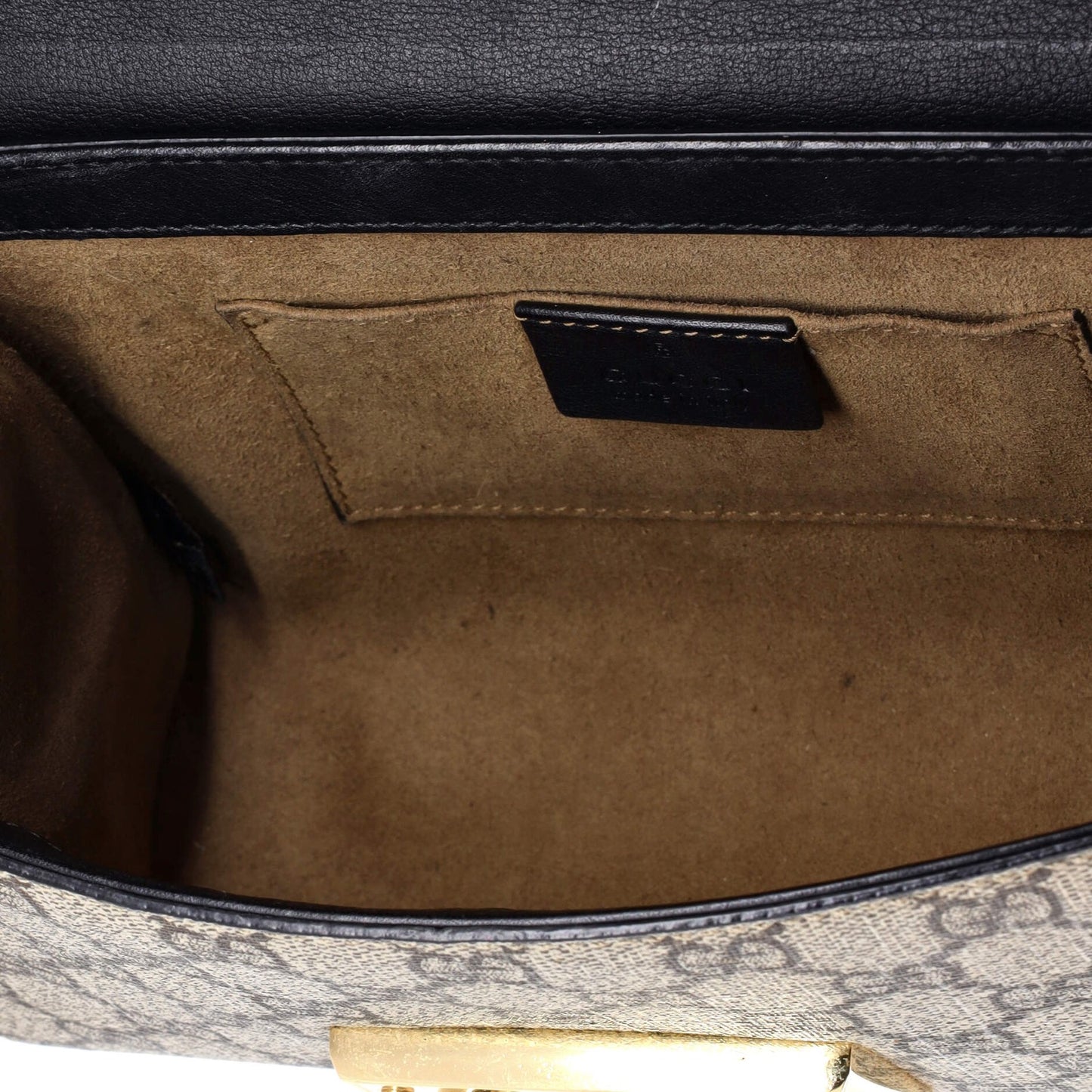 Gucci Padlock Shoulder Bag Gg Coated Canvas And Leather Small