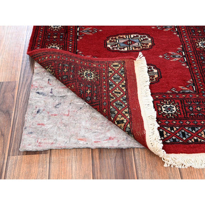 2'1"X3' Red Princess Bokara Tribal Medallions Rug Soft Wool Hand Knotted
