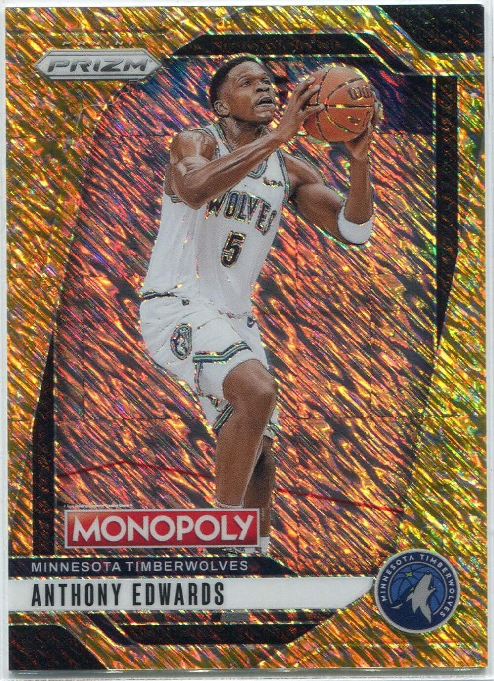 Anthony Edwards 2024 - 2025 Panini Prizm Monopoly Gold Millionaire Shimmer Prizm
