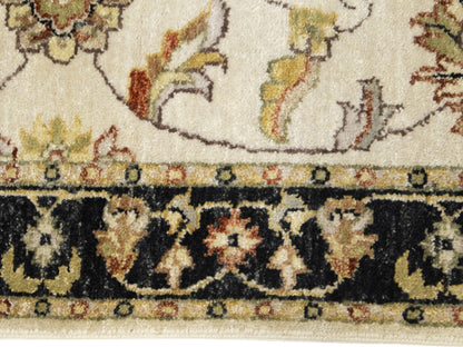 Hand-Knotted Agra Jaipur Runner Rug Floral Wool