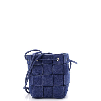 Bottega Veneta Cassette Bucket Bag Maxi Intrecciato Denim Small