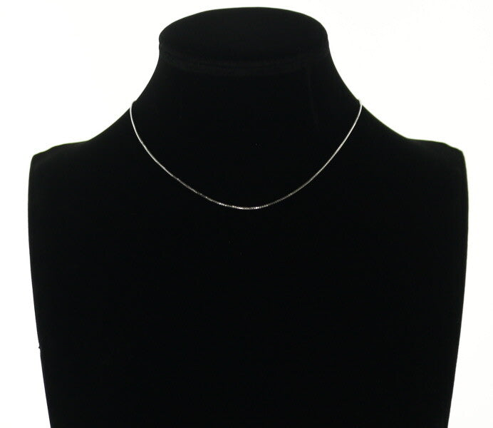 Box Chain Necklace 45Cm 18K 750 White Gold