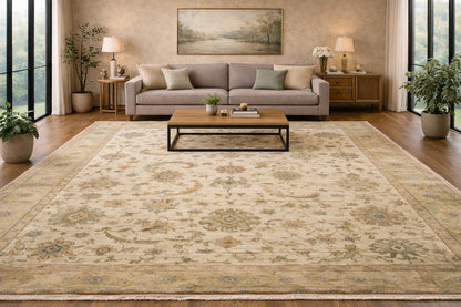 Oriental Floral Carpet Rug Turkish Style Oversized 126X17 Handmade
