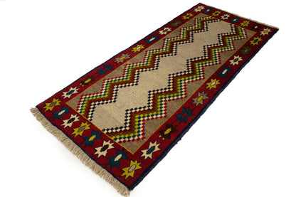 3X6 Ft Hand-Knotted Tribal Vintage Rug