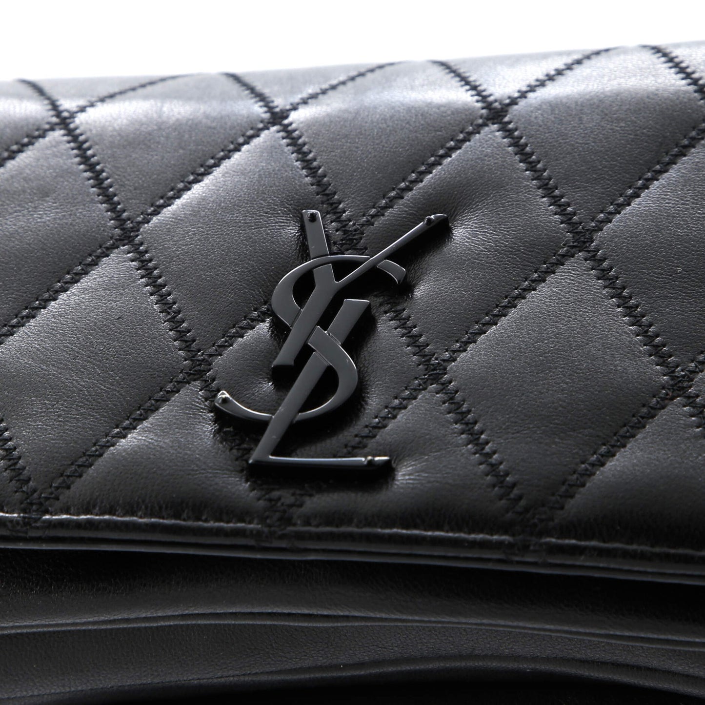 Saint Laurent Angie Chain Shoulder Bag Quilted Leather Small