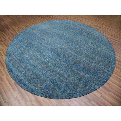 10'X10' Green 100% Wool Hand Knotted Kohinoor Herrita Round Oriental Rug