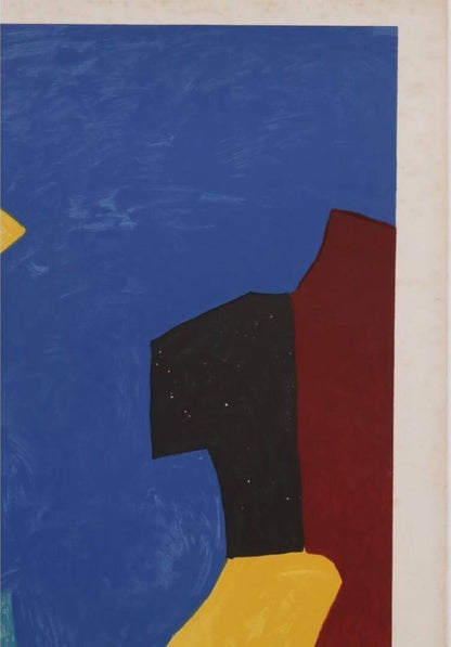 Serge Poliakoff Composition (Blue) Signed Original Lithograph Abstract Art Print