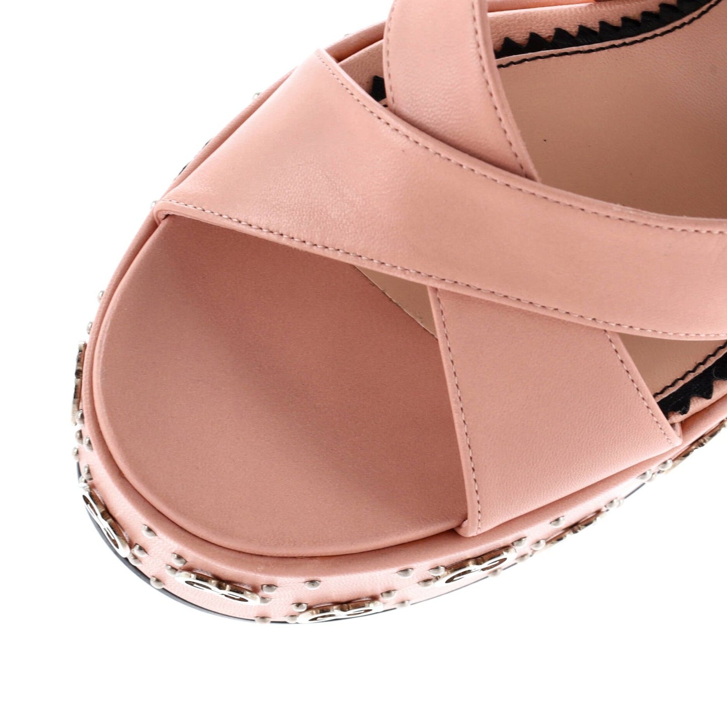 Gucci Women'S Janaya Gg Studded Platform Sandals Leather