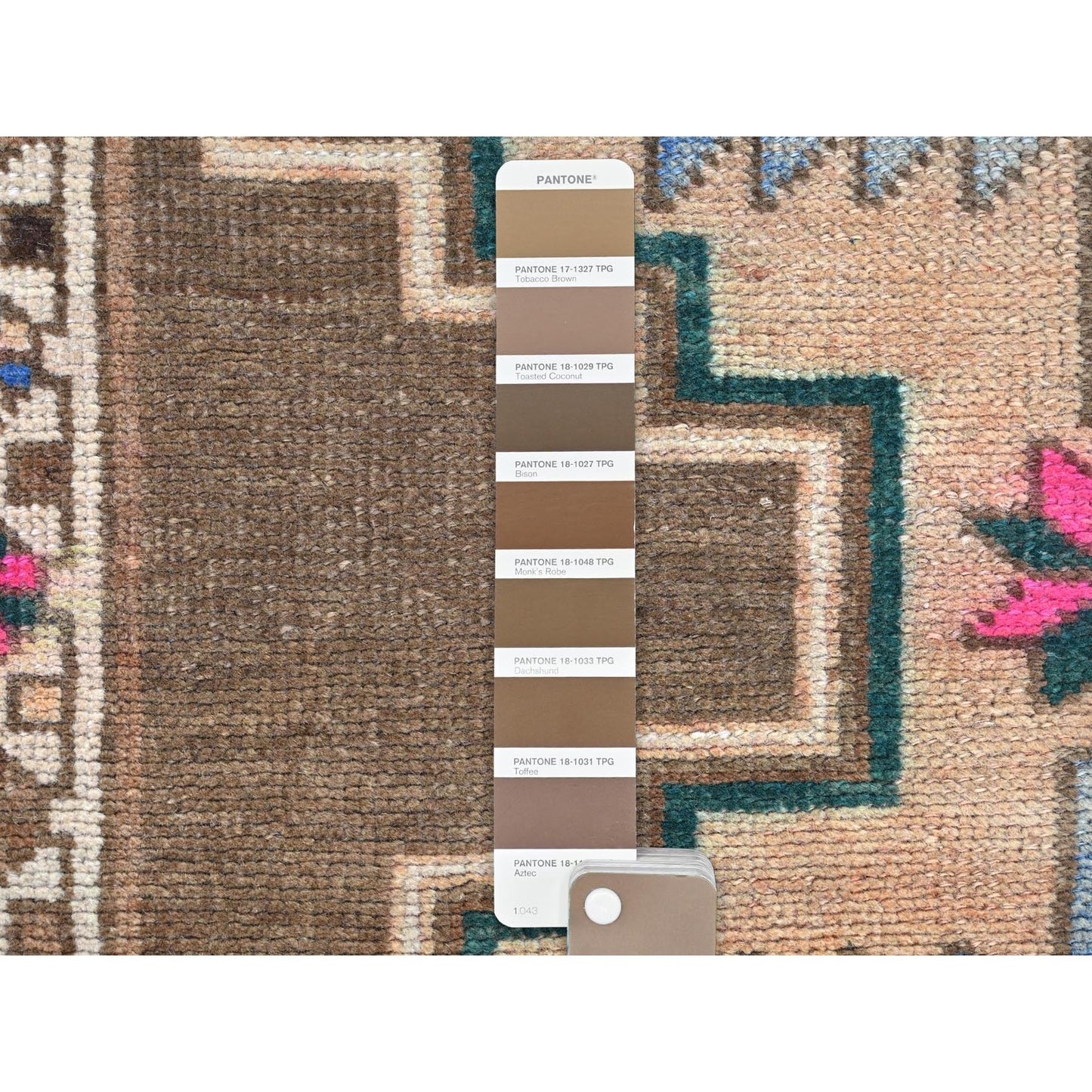 3'3"X12'10" Brown Vintage Northwest Farsian Hand Knotted Wool Runner Rug