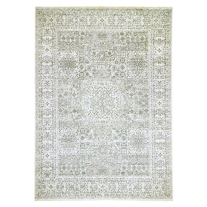 10'X14' Ivory 14Th Century Influence Mamluk Design Hand Knotted Wool Rug
