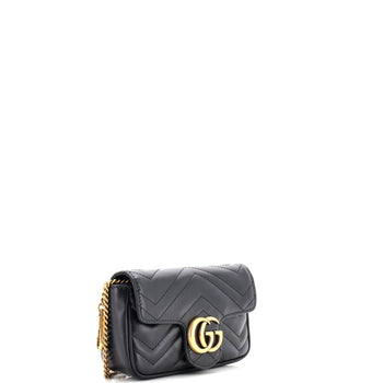 Gucci Gg Marmont Flap Bag Matelasse Leather Super Mini