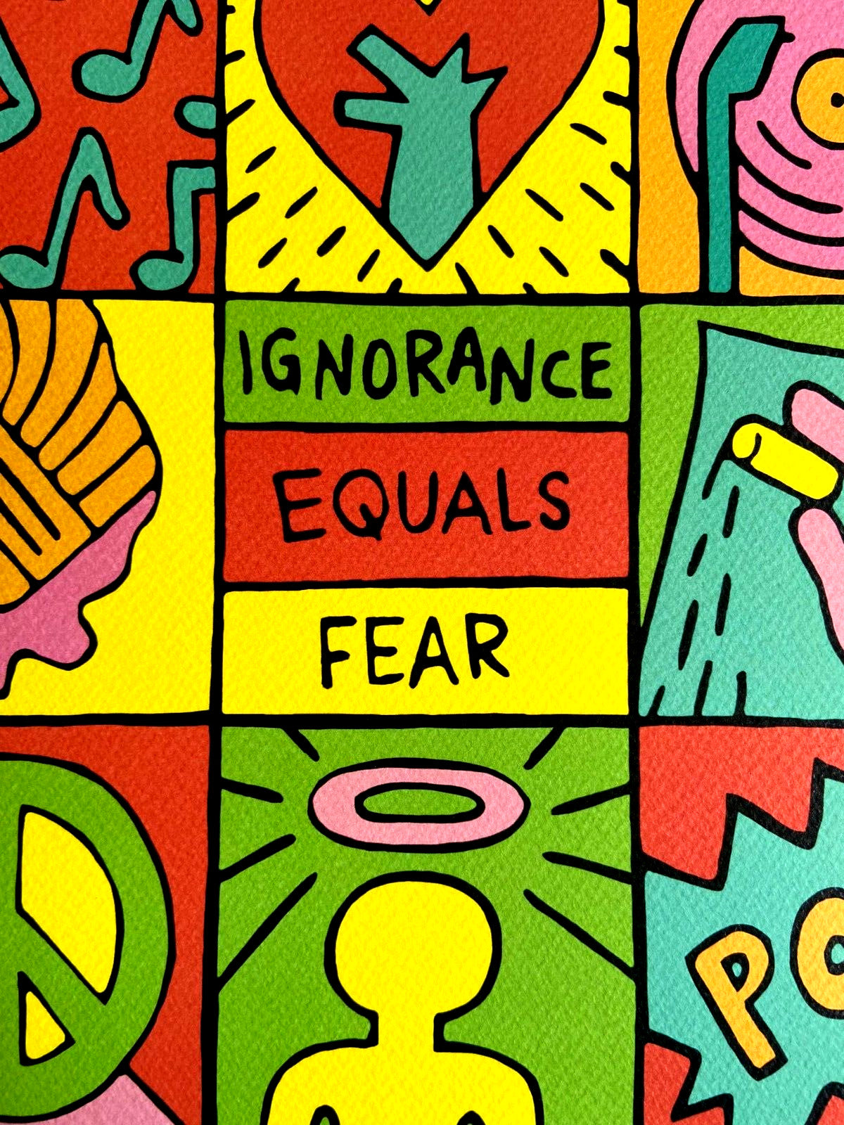 Keith Haring Lithograph From A Painting Coa Signed In Pen Numbered In Pencil!