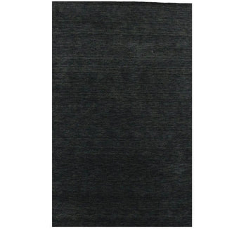 Charcoal Solid Hand-Loomed 5X8 Gabbeh Wool Rug