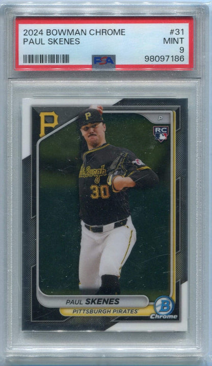 Paul Skenes 2024 Bowman Chrome Rc #31 Psa Graded 9