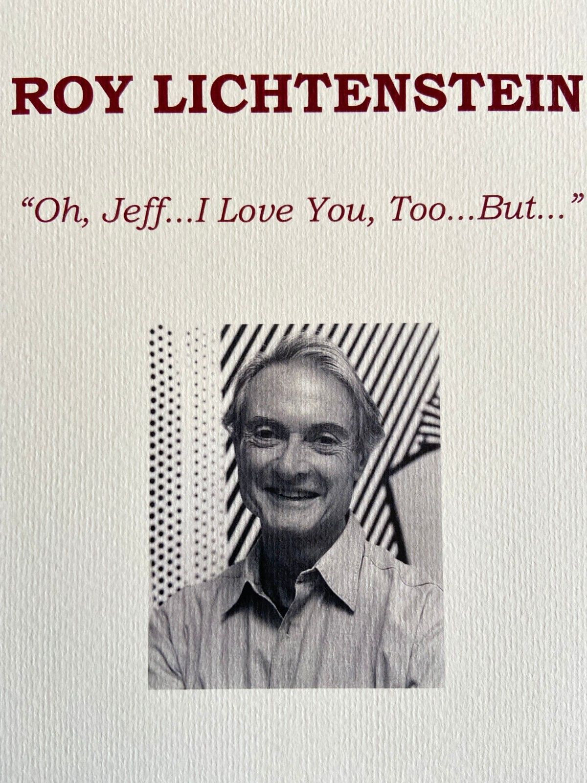 Roy Lichtenstein Lithograph Coa Original Signed Numbered Limited