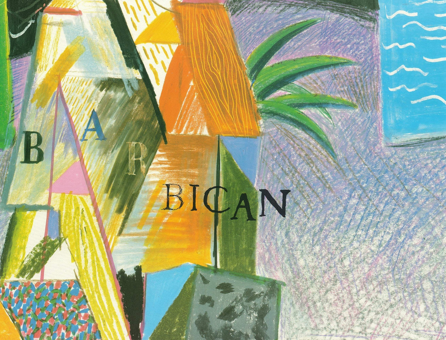 David Hockney Detail From Cubistic Bar " Lithograph Pop Art Mul
