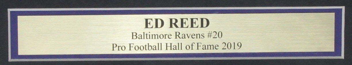 Ed Reed Hof Autographed 16X20 Photo Baltimore Ravens Framed Beckett