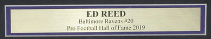 Ed Reed Hof Autographed 16X20 Photo Baltimore Ravens Framed Beckett