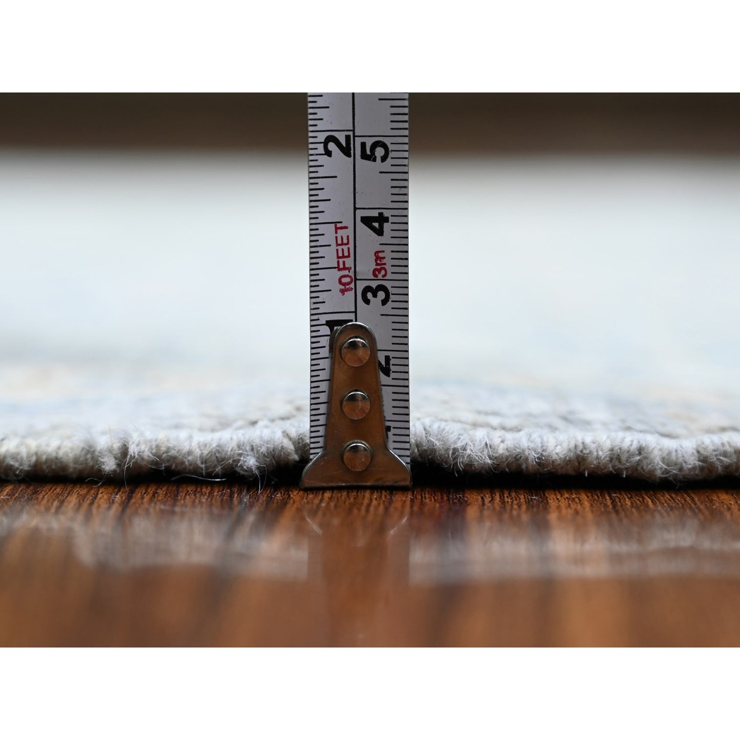 4'X10' Gray Finer Peshawar Soft Wool Hand Knotted Runner Oriental Rug