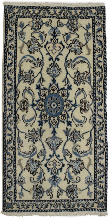 Handmade Nain Oriental Rug Small Plush Carpet