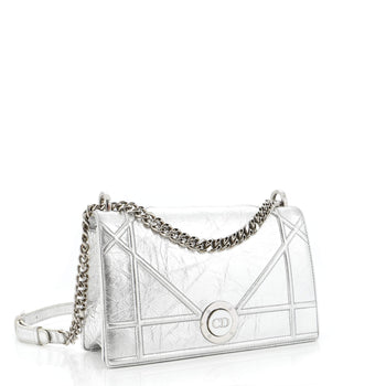 Christian Dior Diorama Clasp Flap Bag Crinkled Lambskin Small