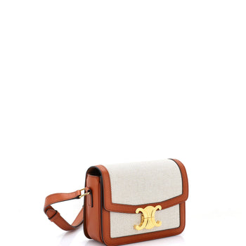 Celine Triomphe Shoulder Bag Canvas With Leather Teen