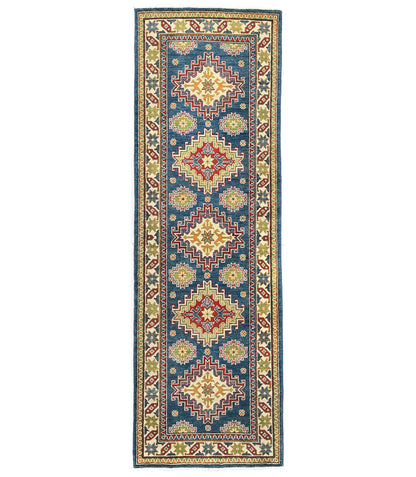 Kazak Oriental Runner Rug Tribal Geometric