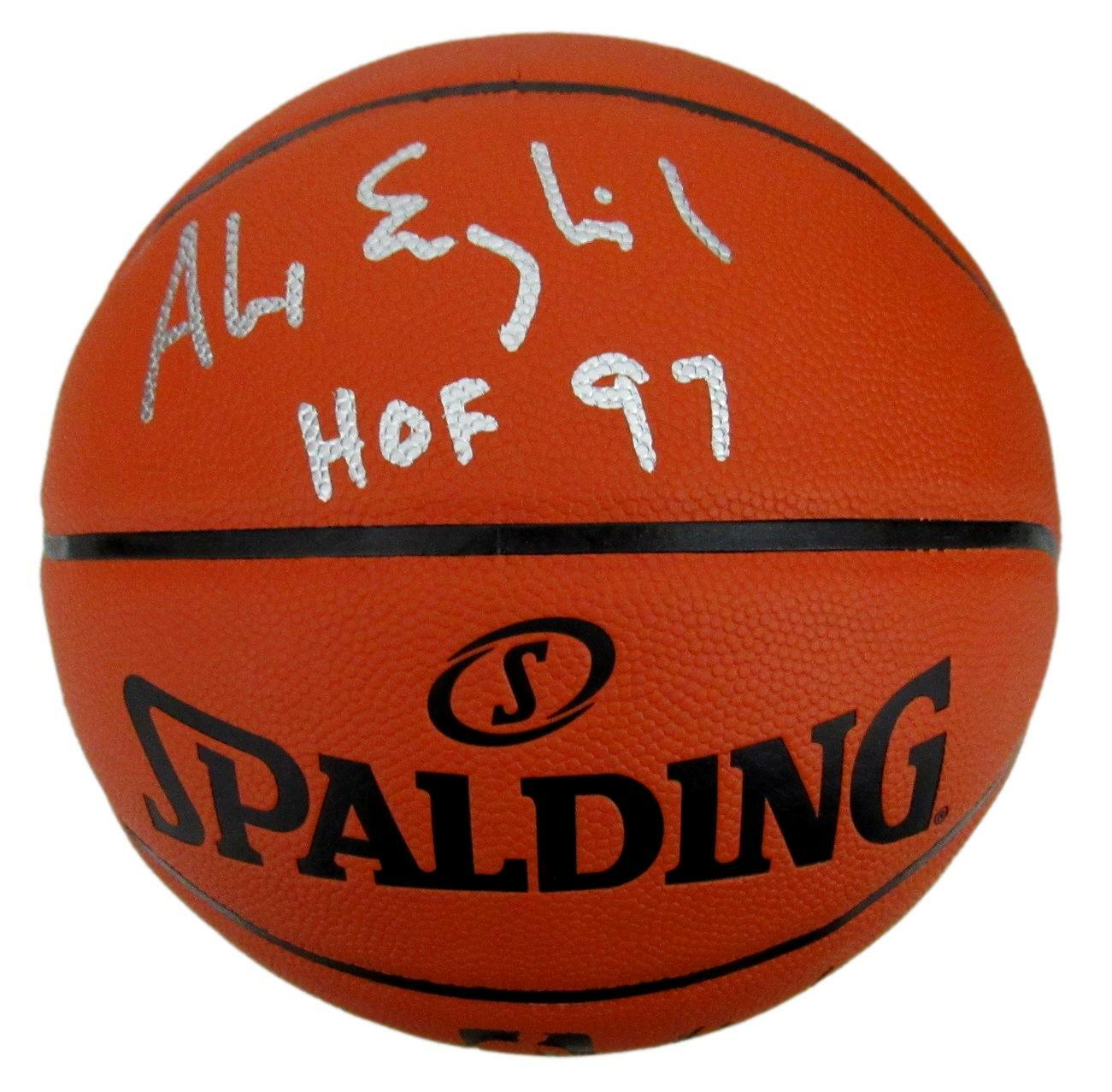 Alex English Hof Nuggets Signed/Inscribed Spalding Nba Basketball Jsa 159272