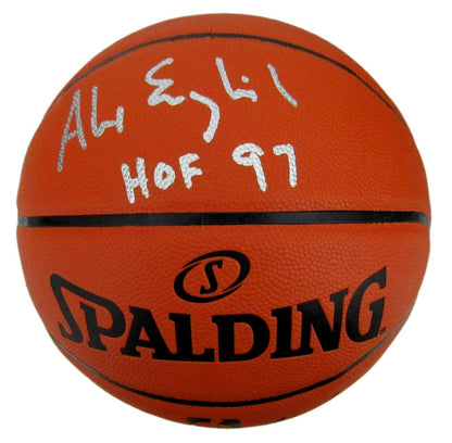 Alex English Hof Nuggets Signed/Inscribed Spalding Nba Basketball Jsa 159272