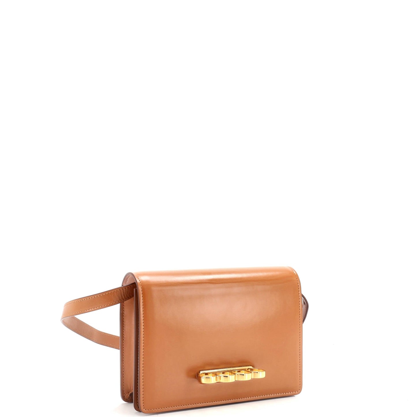 Alexander Mcqueen Four Ring Flap Shoulder Bag Leather Small