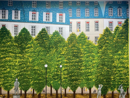 Fanch Ledan (France) - Park Landscape Original Lithograph On Arches Paper Signed
