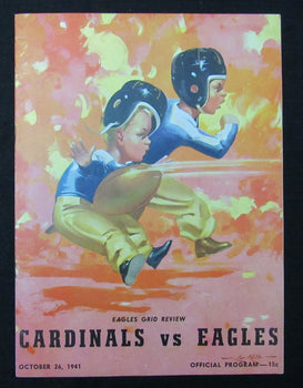 October 26, 1941 Cardinals Vs. Philadelphia Eagles Football Game Program 194041